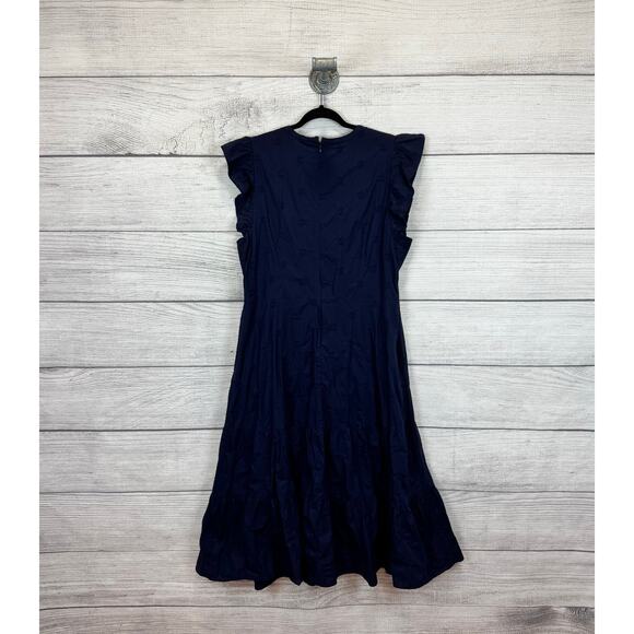 Gap Plus Size Navy Eyelet Flutter Sleeve Embroidered Dress Size 20 - Picture 8 of 8